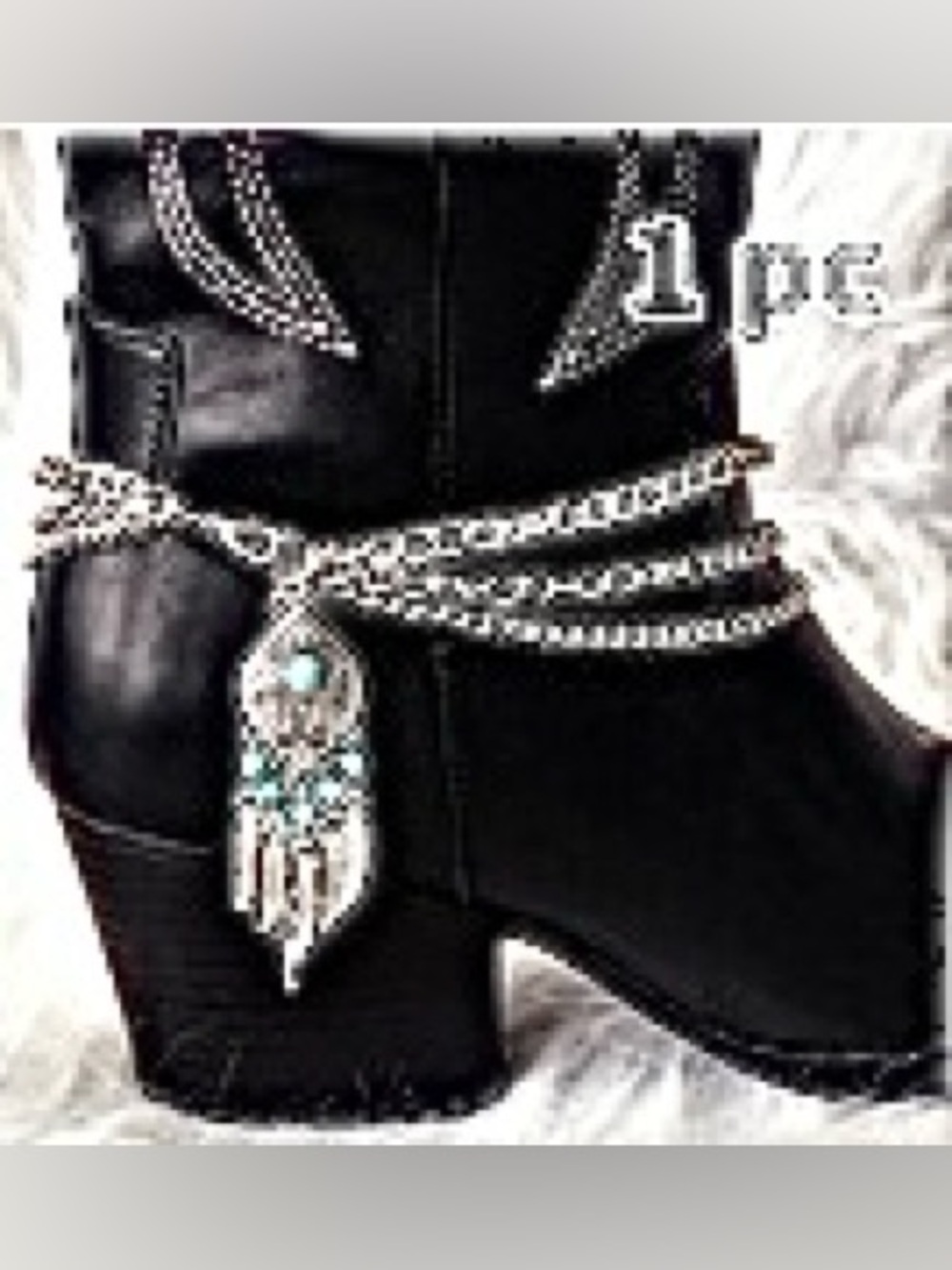 Women's Turquoise-Silver Chain Charm For Boot. NWT.